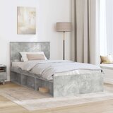  Okvir za krevet s uzglavljem Betonska siva 100 x 200 cm | shoptok.hr
