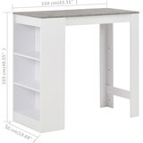  Barski stol s policom bijeli 110 x 50 x 103 cm | shoptok.hr