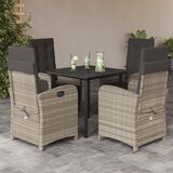  5-dijelni vrtni blagovaonski set od poliratana s jastucima sivi | shoptok.hr