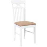 vidaXL Jedilni stoli z blazinami 2 kosa bele masivne lesene gume | Shoptok.si