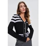 Marisse WOMEN'S SWEATER Z-SW-4842 WHITE_BLACK Cene