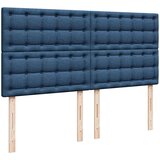 vidaXL Otomanski posteljni okvir z vzmetnico moder 160x200 cm blago, (21653348) | Shoptok.si