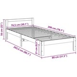  Posteljni okvir brez vzmetnice rjava 80x200 cm trdna borovina | Shoptok.si