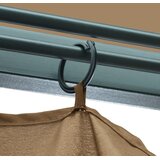  Sjenica sa zastorom 300 x 300 cm smeđe-siva aluminijska | shoptok.hr