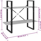 Ormarić za knjige s 2 razine boja betona 80 x 30 x 70 cm drveni | shoptok.hr