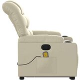 vidaXL Masažni naslonjač na podizanje od umjetne kože krem | shoptok.hr