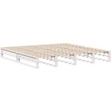 Knjižna postelja brez vzmetnice bela 200x200 cm trden les | Shoptok.si