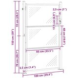  Dvorišna vrata - Vrtna vrata Srebrno 100 x 150 cm Nehrđajući čelik | shoptok.hr