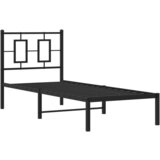 vidaXL Kovinski posteljni okvir z vzglavjem črn 75x190 cm, (21038345) Cene