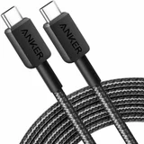 322 USB-C na USB-C pleteni kabel 1.8m crni