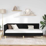 vidaXL Kotna postelja Drugo Črna 90 x 200 cm Tkanina in oblikovan les | Shoptok.si