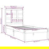  Posteljni okvir črn iz trdnega lesa 75x190 cm 2FT6, (20645296) | Shoptok.si