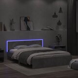  Okvir za krevet s uzglavljem i LED siva boja betona 150x200 cm | Eponuda.com