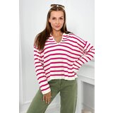 Kesi Striped sweater fuchsia Cene