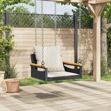  Klupa za ljuljanje s jastucima crna 63x62x40 cm od poliratana | shoptok.hr