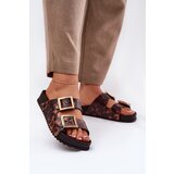 Zaxy Fragrant Women's Slippers With Buckles Leopard Brown | Shoptok.si