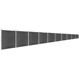  Set panela za ogradu WPC 1737 x 186 cm crni | shoptok.hr