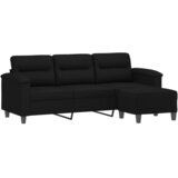  Trosjed s tabureom crni 180 cm od mikrovlakana | Eponuda.com