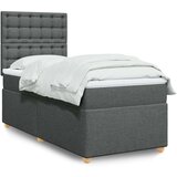 vidaXL Krevet s oprugama i madracem tamnosivi 100 x 200 cm od tkanine | shoptok.hr