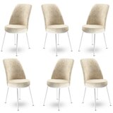 Hanah home Dexa - Cream, White CreamWhite Chair Set (6 Pieces) | ePonuda.com