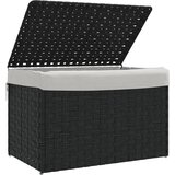  Košara za rublje s poklopcem crna 55,5x35x34 cm od poliratana | shoptok.hr