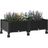  Vrtni saksija s kotačima Crna 80 x 40 x 29 cm PP | shoptok.hr