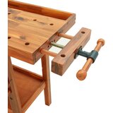  Radni stol s ladicama i škripcima 162x62x83 cm od drva bagrema | shoptok.hr