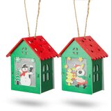 Family Christmas božična hiška s toplo belo led lučko 2 vrsti 7.5 x 9.5 cm Cene