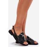 Zazoo Leather Flat Sandals 2898 Black | Shoptok.si