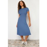 Trendyol Blue Skirt Flounced Midi Stretchy Knitted Maxi Dress Cene