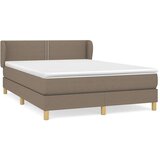  Box spring postelja z vzmetnico taupe 140x190 cm blago, (20791576) | Shoptok.si