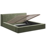 Makamii Zeleni tapecirani bračni krevet s prostorom za odlaganje s okvirom od letvica 180x200 cm Noho - | shoptok.hr