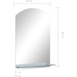  Zidno ogledalo s policom 40 x 60 cm od kaljenog stakla | shoptok.hr