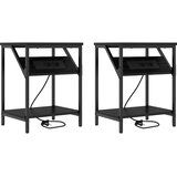  Noćni ormar 2 pcs Crni hrast 38 x 30 x 48 cm Konstruirano drvo | shoptok.hr