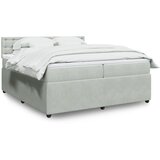 vidaXL Box spring postelja z vzmetnico svetlo siva 200x200 cm žamet Cene