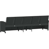 vidaXL Vrtna sofa 5-sjed s jastucima crni poliratan | shoptok.hr