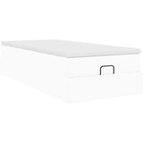 vidaXL Otomanski posteljni okvir z vzmetnico bel 100x200 cm um. usnje | Shoptok.si