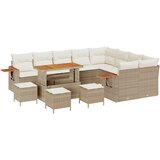 vidaXL Vrtna sedežna garnitura 14 pcs Bež in smetanova poli ratan, (5000155383) | Shoptok.si