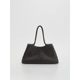 Reserved Pletena shopper torba - tamnosmeđe | shoptok.hr