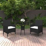  3-dijelni vrtni blagovaonski set od poliratana crni | shoptok.hr