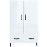  Visoka komoda sjajna bijela 70x31x115 cm od konstruiranog drva | shoptok.hr