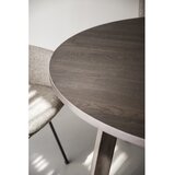 Rowico Tamno smeđi okrugao proširiv blagovaonski stol u dekoru hrasta ø 130 cm Glenside – | shoptok.hr