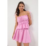 TRENDYOLMILLA Ženski komplet bluza i suknja Tbess25Au00043, Roze Cene