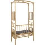  Vrtni lok s klopjo Naravna 115 x 50 x 205 cm Bambus - - Rjava - 19.5 - 115 x 50 x 205 cm - 2025- | Shoptok.si