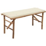  Sklopiva vrtna klupa s jastukom 118 cm od bambusa | shoptok.hr