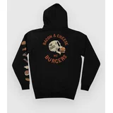 Bacon & Cheese Classic Premium Pulover s kapuco black
