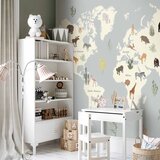  Foto tapeta - Pastel Planet - Animals and Underwater Plants on a Map 100x70 Vodootporna | shoptok.hr