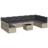  11-dijelni set vrtnih sofa poliratan s jastucima svijetlosivi | shoptok.hr
