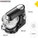 Kenwood KVC85.004BK Titanium Chef Baker Kuhinjski robot s tehtnico in casovnikom | Shoptok.si