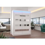 ADRK Drsna omara z ogledalom in LED lujo BALTIC 150 - BELA-RNA | Shoptok.si